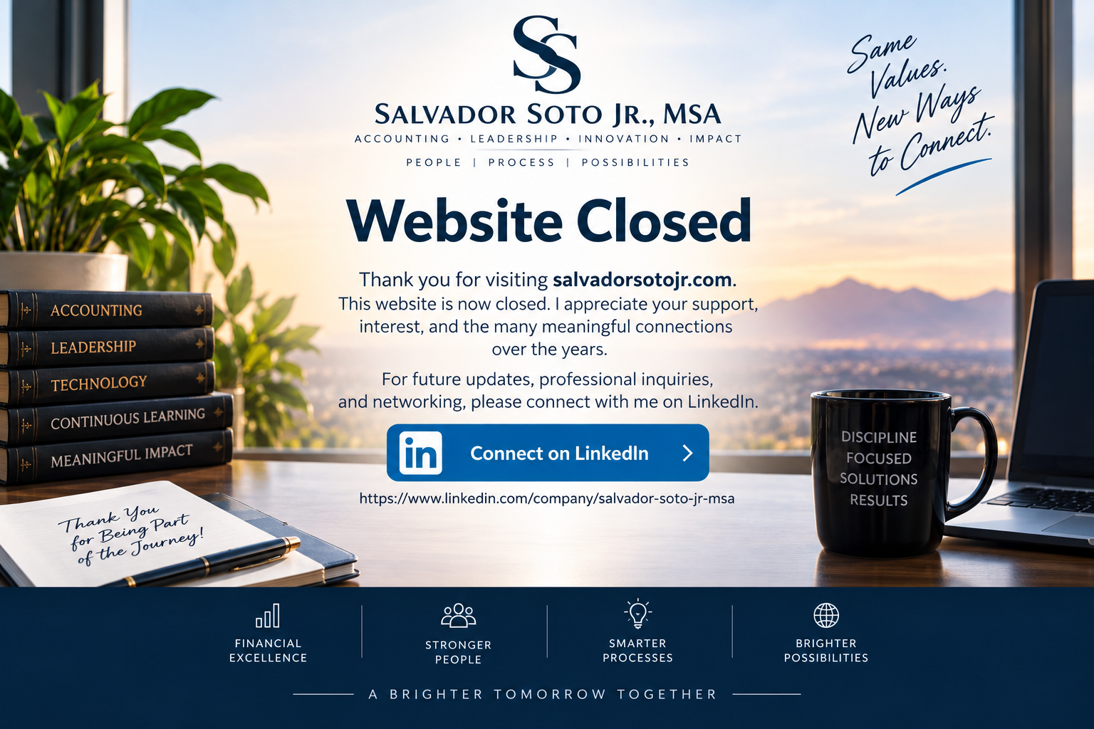 SalvadorSotoJr.com website closed. Connect on LinkedIn.